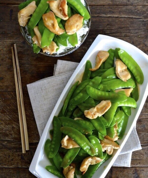 Chicken with snow peas