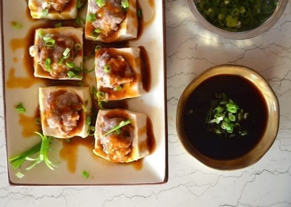 Hakka Style Chinese Stuffed Tofu by thewoksoflife.com