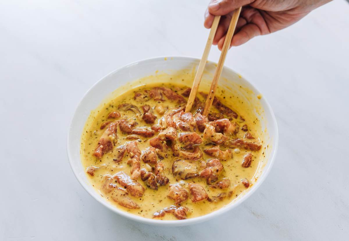 pork slices in batter