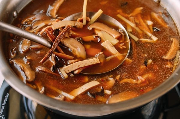 Making hot and sour soup, thewoksoflife.com