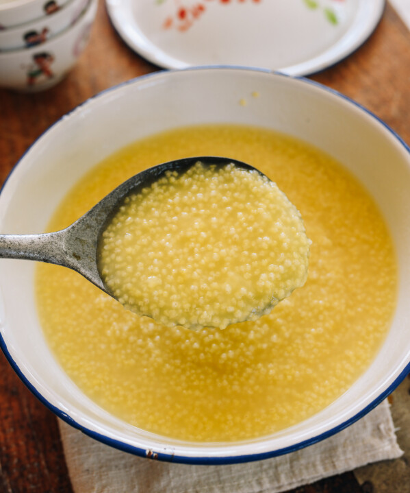 Millet Porridge scoop with spoon