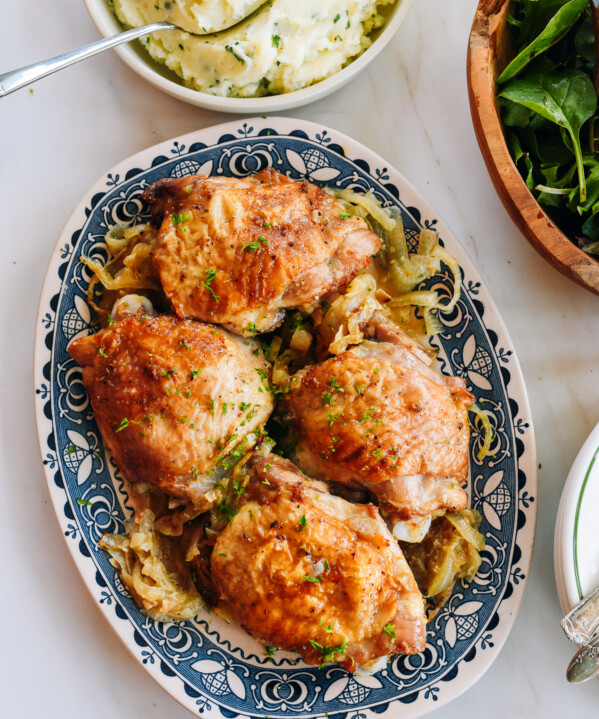 roasted turkey thighs on platter