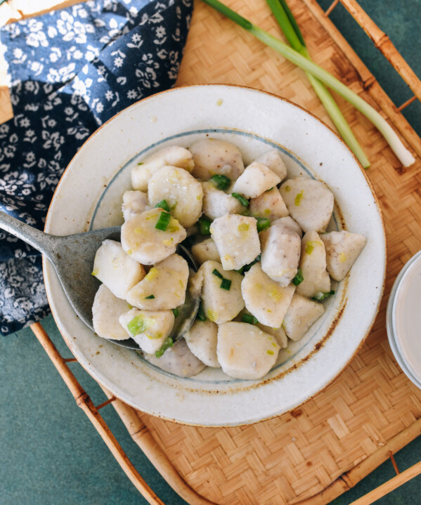 Taro Stir-fry with Scallion oil